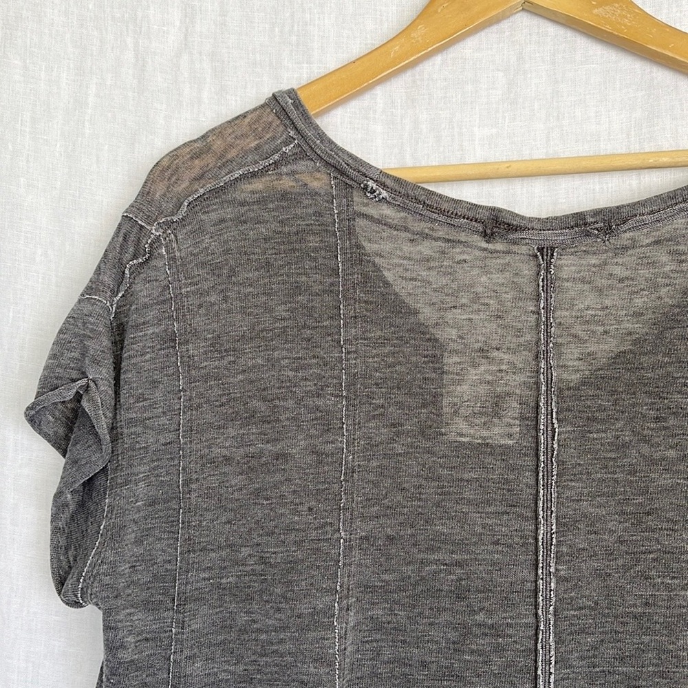 NWT Free People Gray V-Neck Women Top - Picture 6 of 11